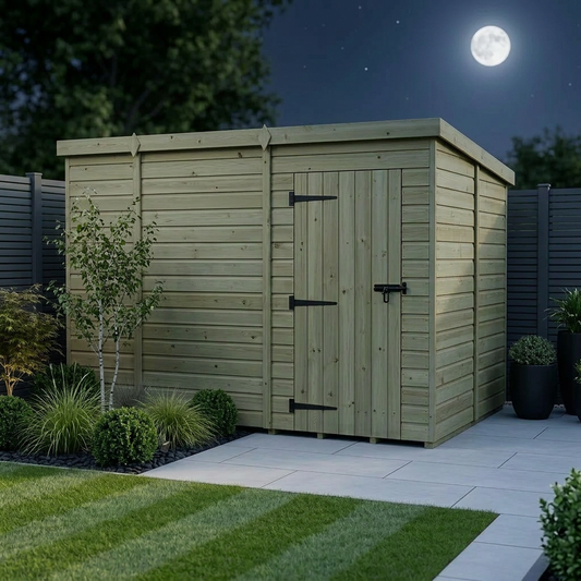 10 x 10 Pent Shed (Single Door, No Windows) - view 2