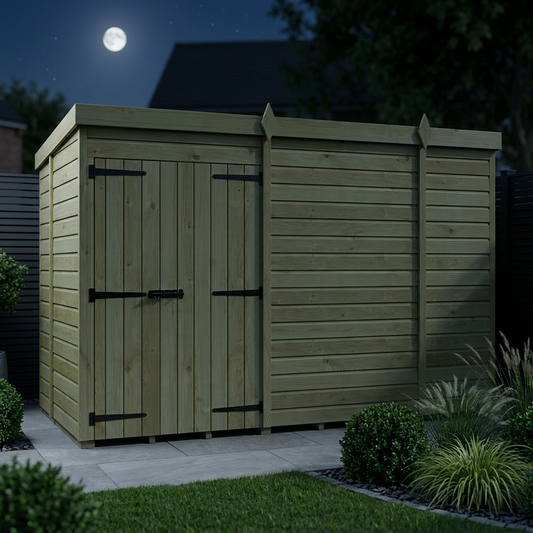 10 x 5 Pent Shed (Double Door, No Windows) - view 2