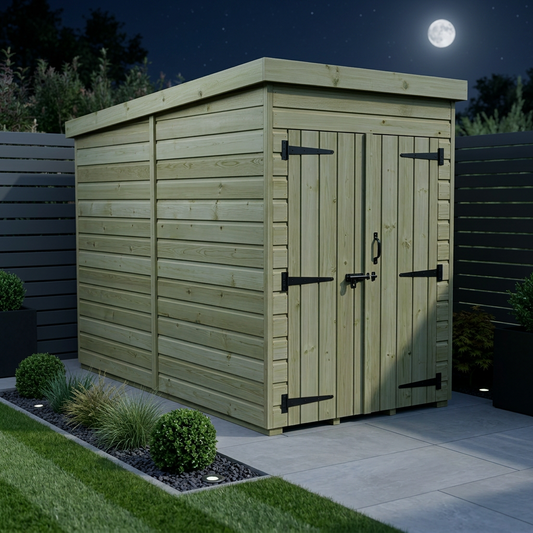 4 x 7 Pent Shed (Double Door, No Windows) - view 2