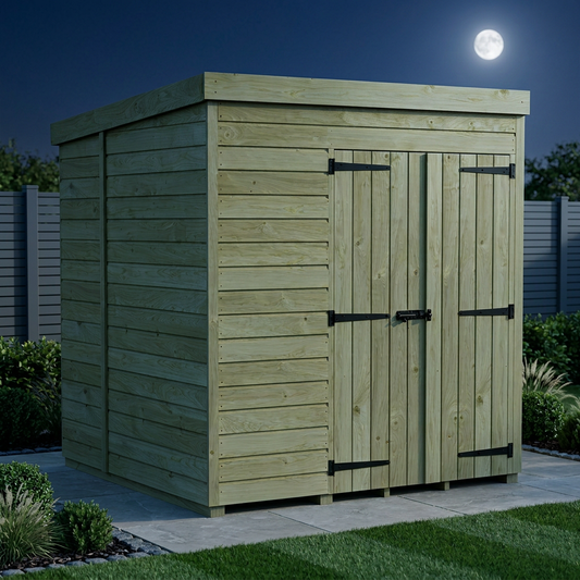 6 x 6 Pent Shed (Double Door, No Windows) - view 2