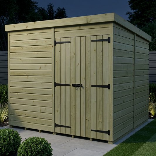 7 x 8 Pent Shed (Double Door, No Windows) - view 3