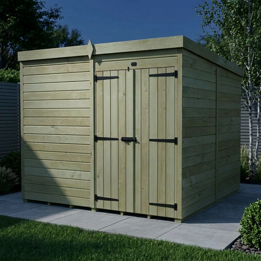 8 x 8 Pent Shed (Double Door, No Windows) - view 2