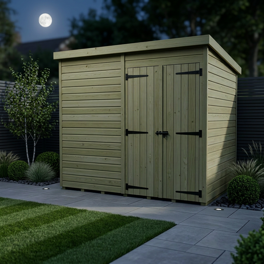 11 x 8 Pent Shed (Double Door, No Windows) - view 2