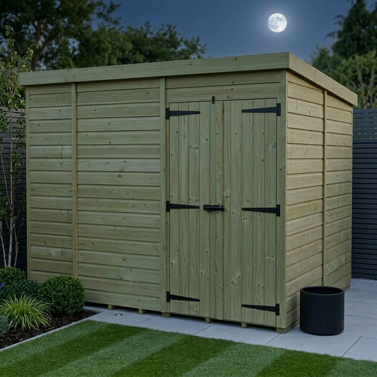 10 x 8 Pent Shed (Double Door, No Windows) - view 3