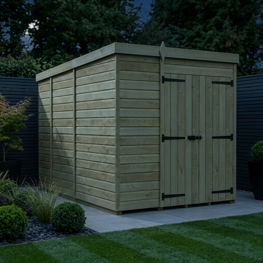 6 x 9 Pent Shed (Double Door, No Windows) - view 2
