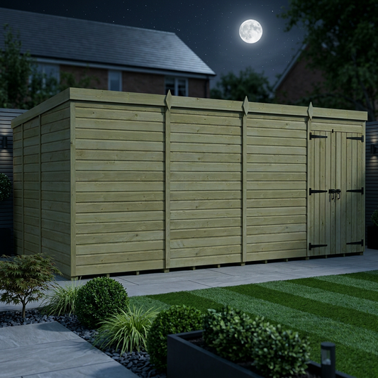 16 x 9 Pent Shed (Double Door, No Windows) - view 2