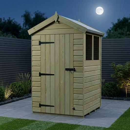 4 x 4 Apex Shed (Single Door, With Windows) - view 2