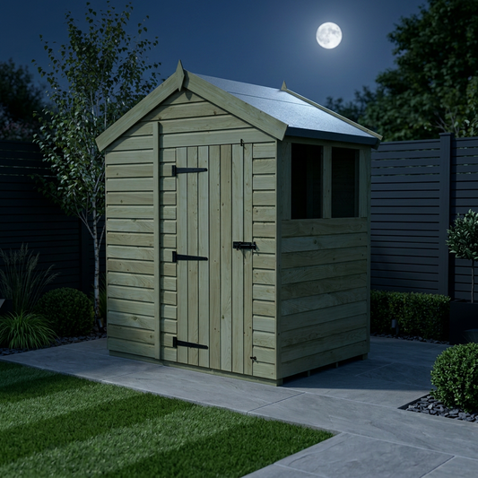 7 x 4 Apex Shed (Single Door, With Windows) - view 2