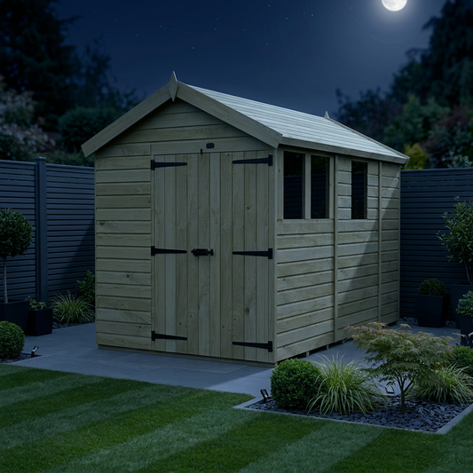 6 x 9 Apex Shed (Double Door, With Windows) - view 2