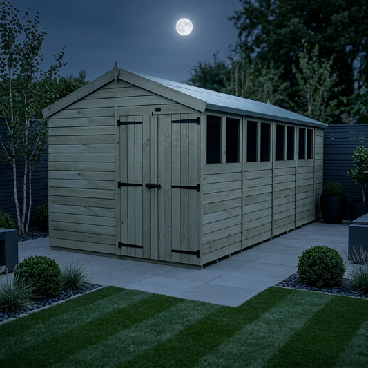 8 x 18 Apex Shed (Double Door, With Windows) - view 2