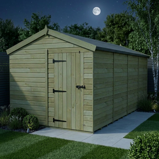 8 x 17 Apex Shed (Single Door, No Windows) - view 2
