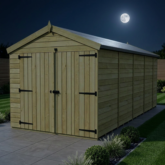 8 x 17 Apex Shed (Double Door, No Windows) - view 2