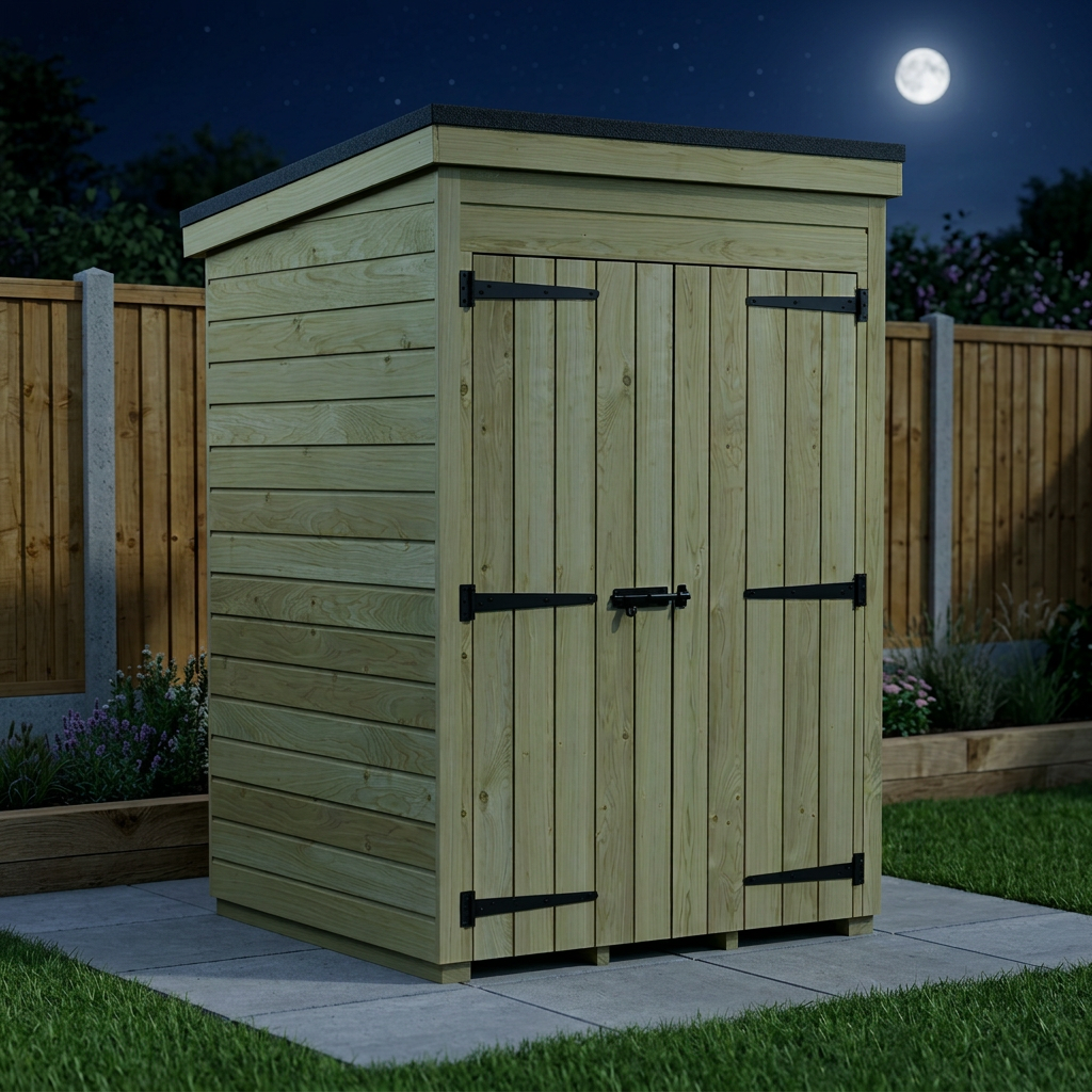 4 x 4 Pent Shed (Double Door, No Windows) - view 5