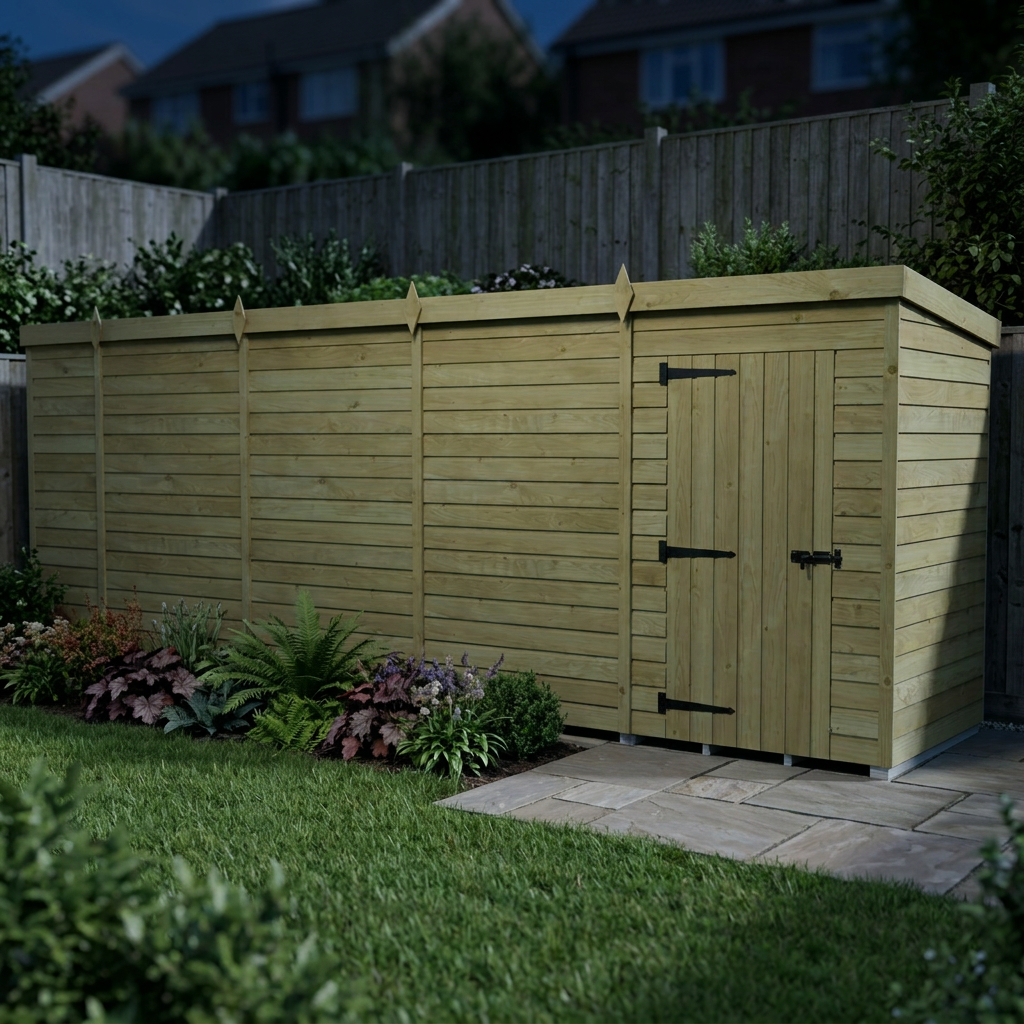 17 x 4 Pent Shed (Single Door, No Windows) - view 6