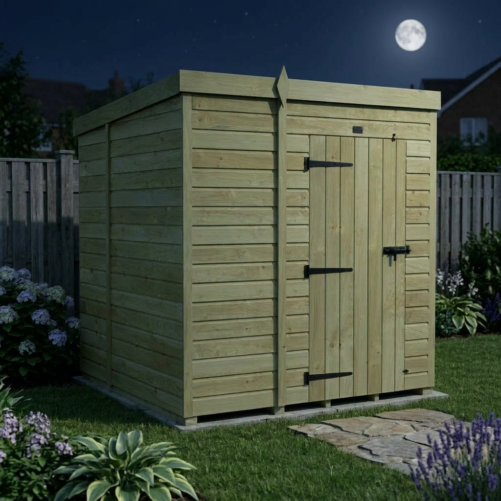 6 x 7 Pent Shed (Single Door, No Windows) - view 6