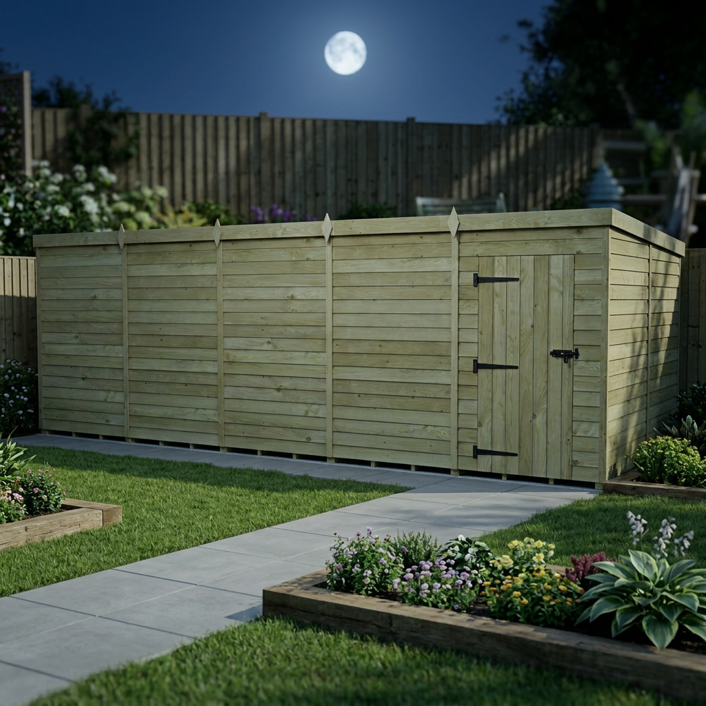 20 x 8 Pent Shed (Single Door, No Windows) - view 6