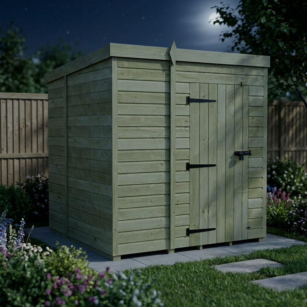 5 x 7 Pent Shed (Single Door, No Windows) - view 6