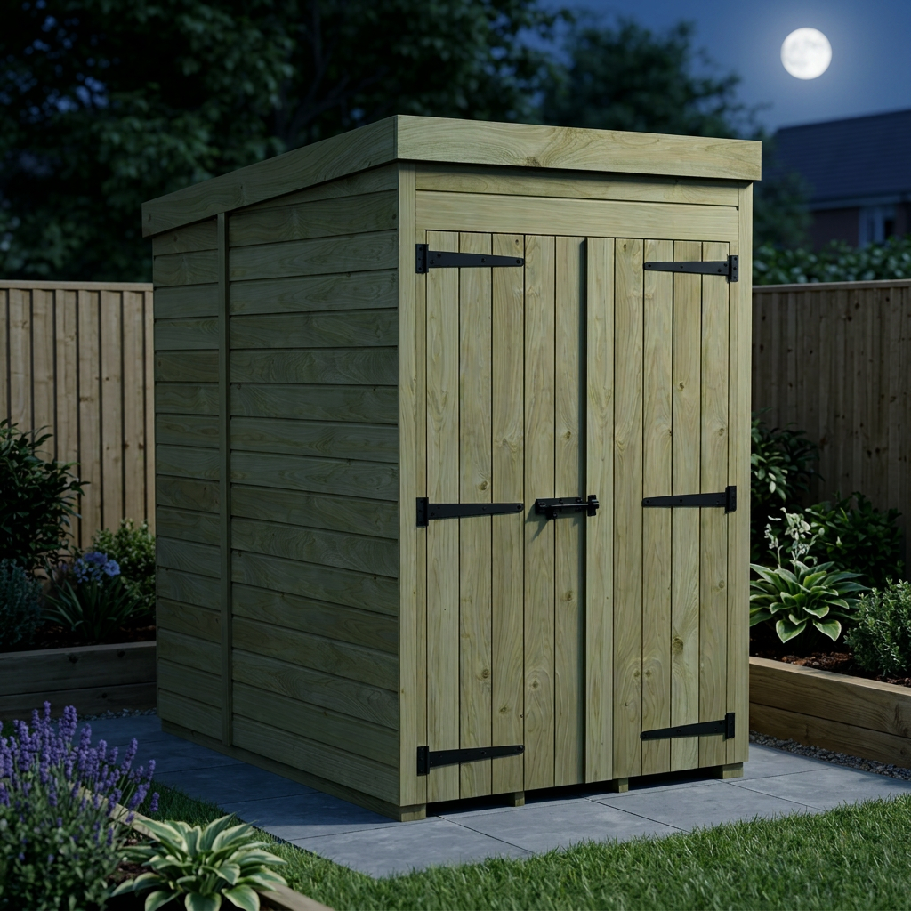 4 x 5 Pent Shed (Double Door, No Windows) - view 6