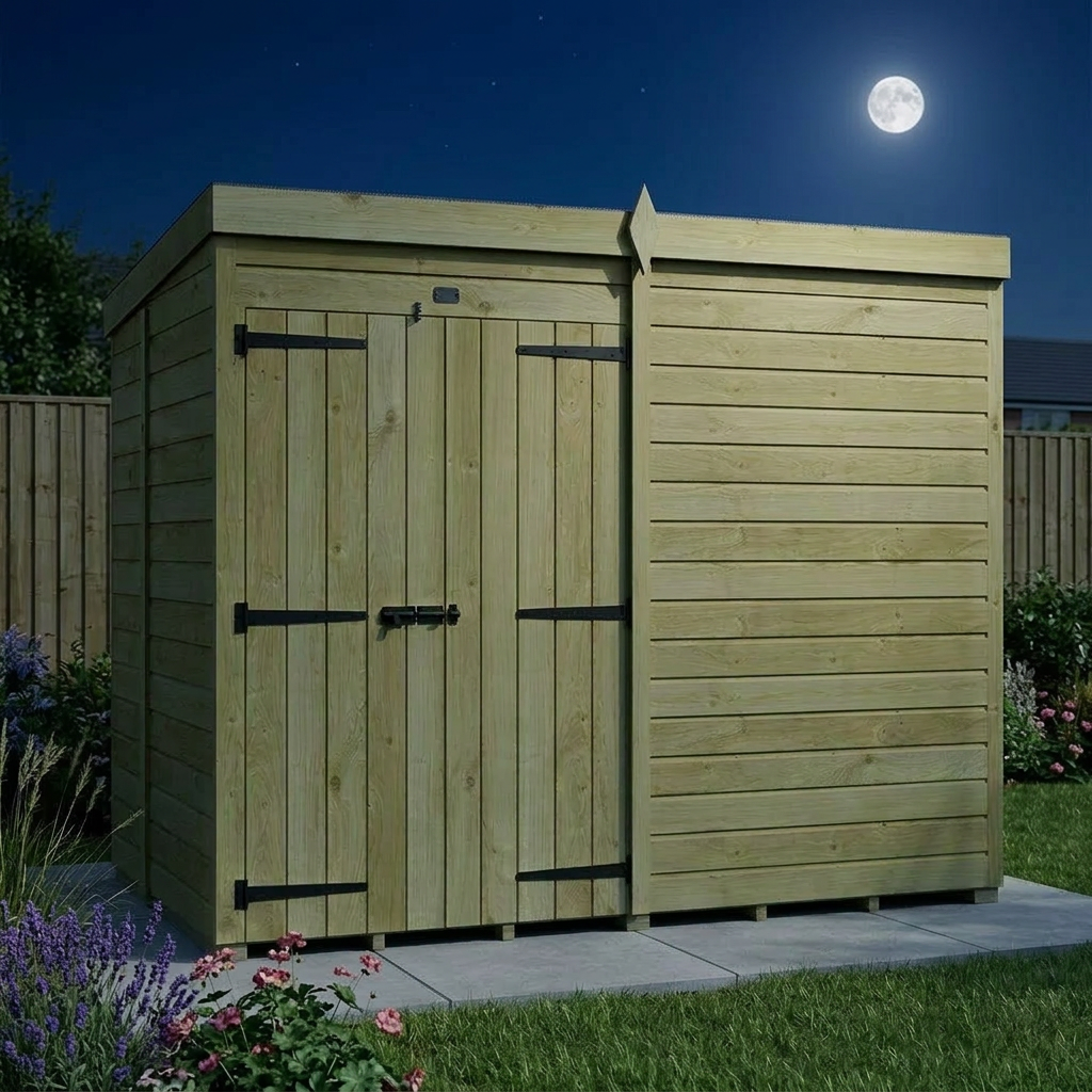 8 x 5 Pent Shed (Double Door, No Windows) - view 6
