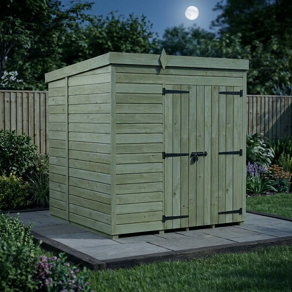 6 x 5 Pent Shed (Double Door, No Windows) - view 6