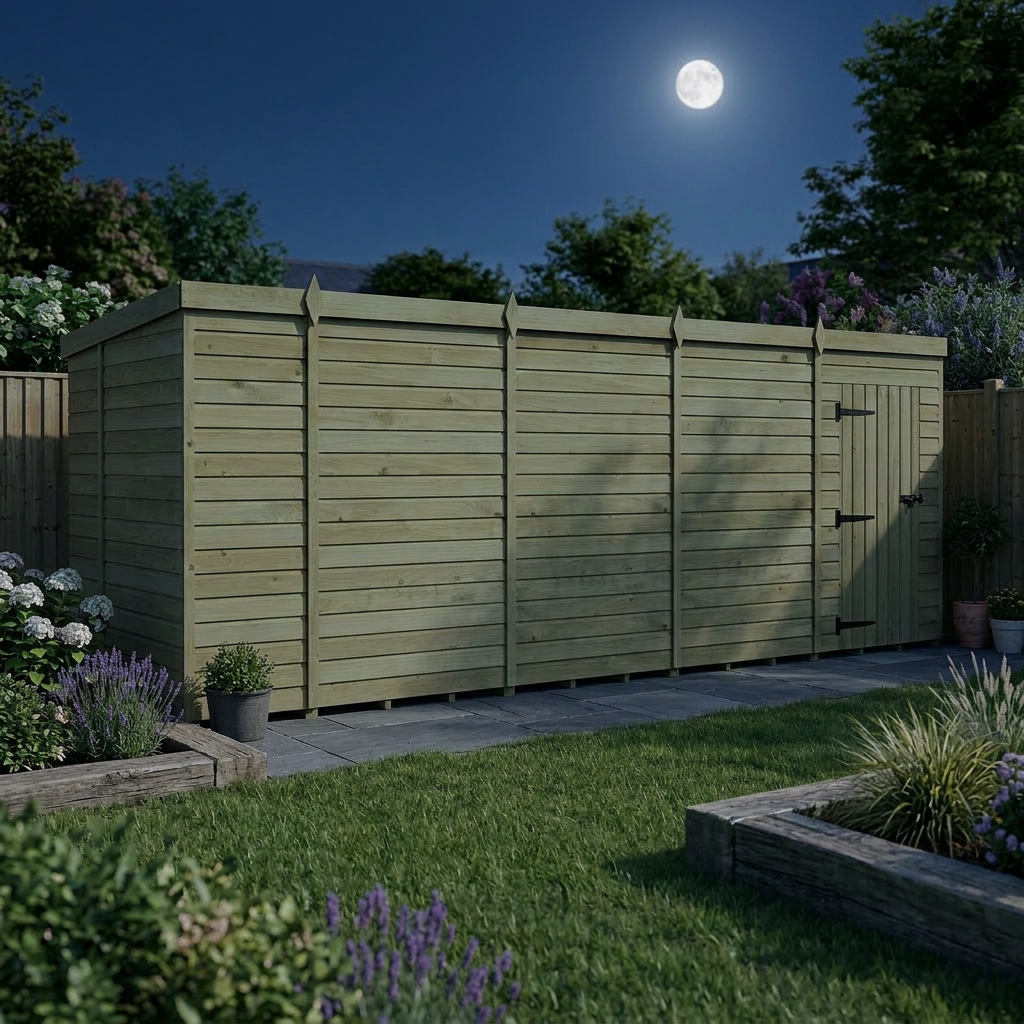 18 x 6 Pent Shed (Single Door, No Windows) - view 6