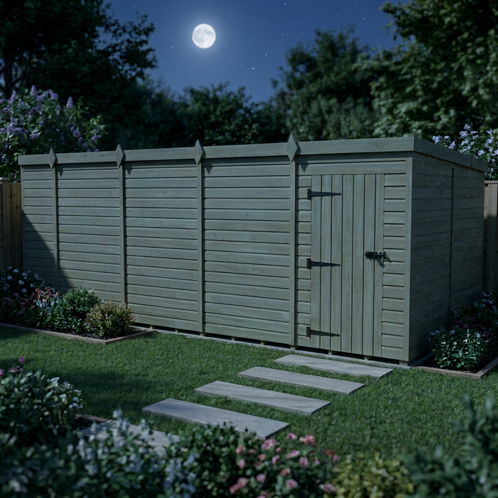 17 x 8 Pent Shed (Single Door, No Windows) - view 6