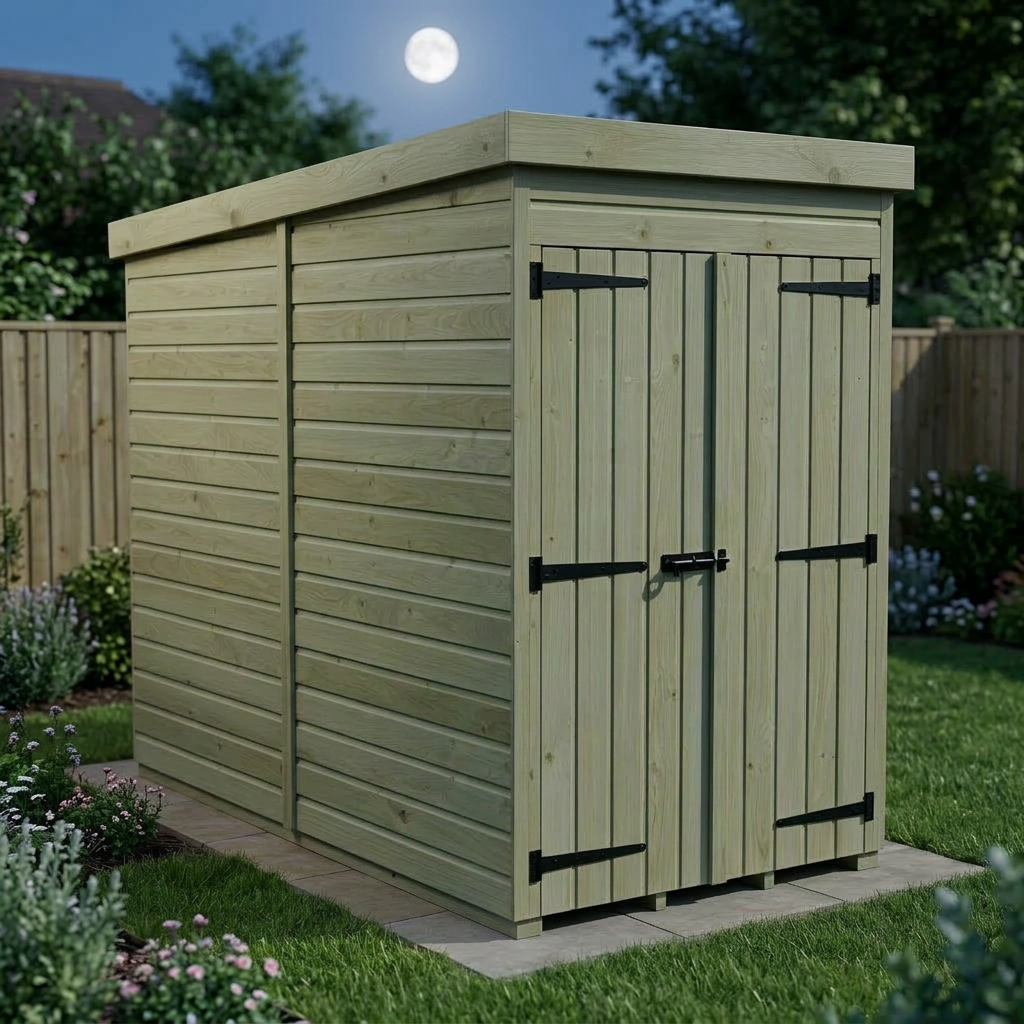 4 x 7 Pent Shed (Double Door, No Windows) - view 6
