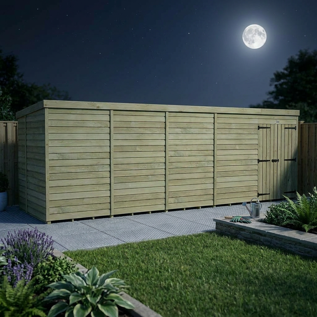 19 x 6 Pent Shed (Double Door, No Windows) - view 6
