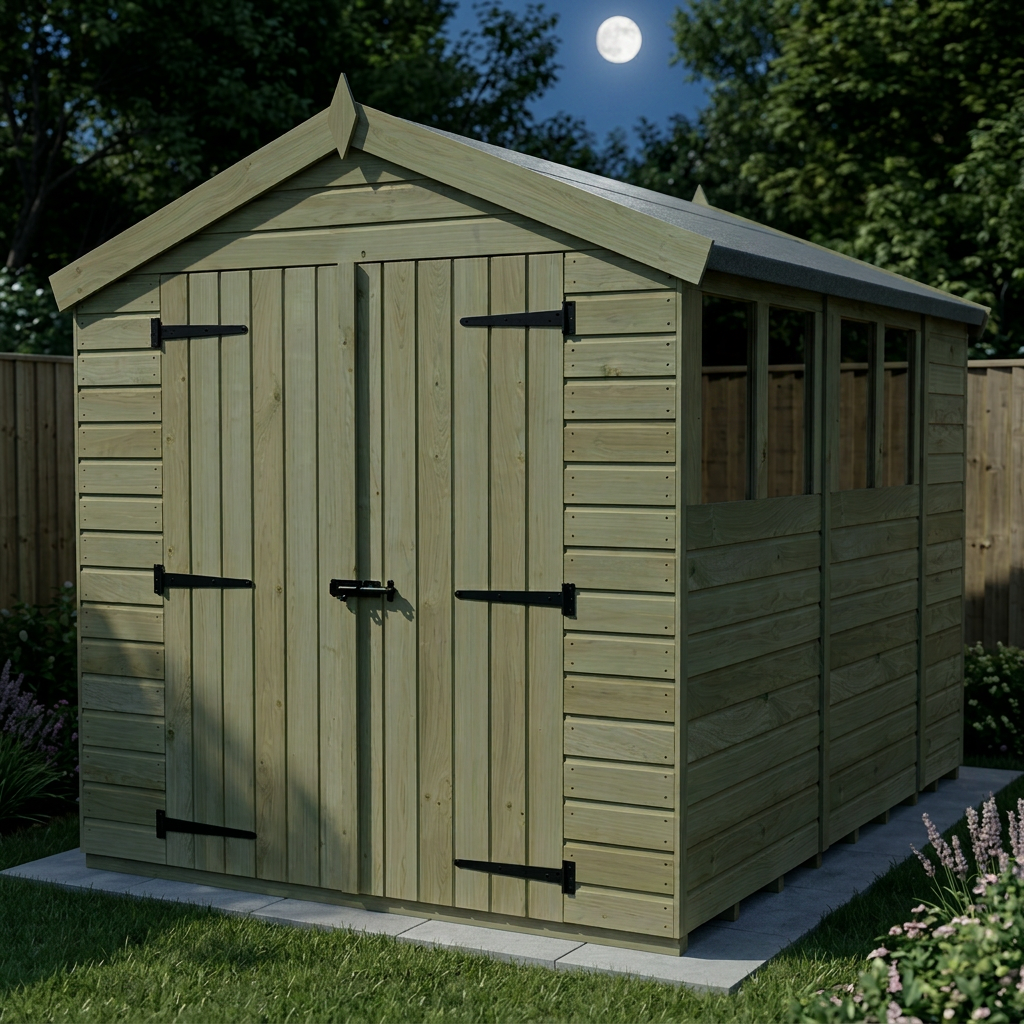 8 x 10 Apex Shed (Double Door, With Windows) - view 6