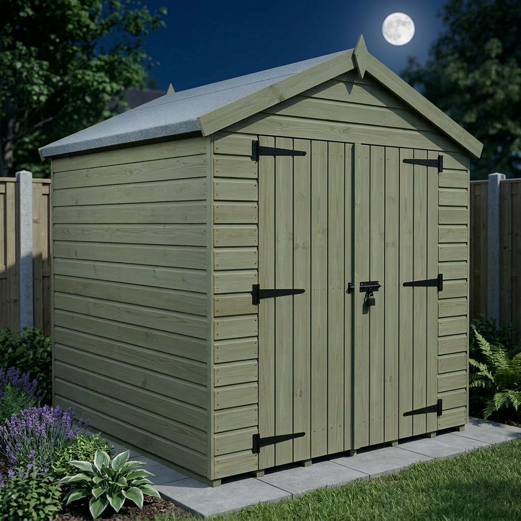 8 x 7 Apex Shed (Double Door, No Windows) - view 5