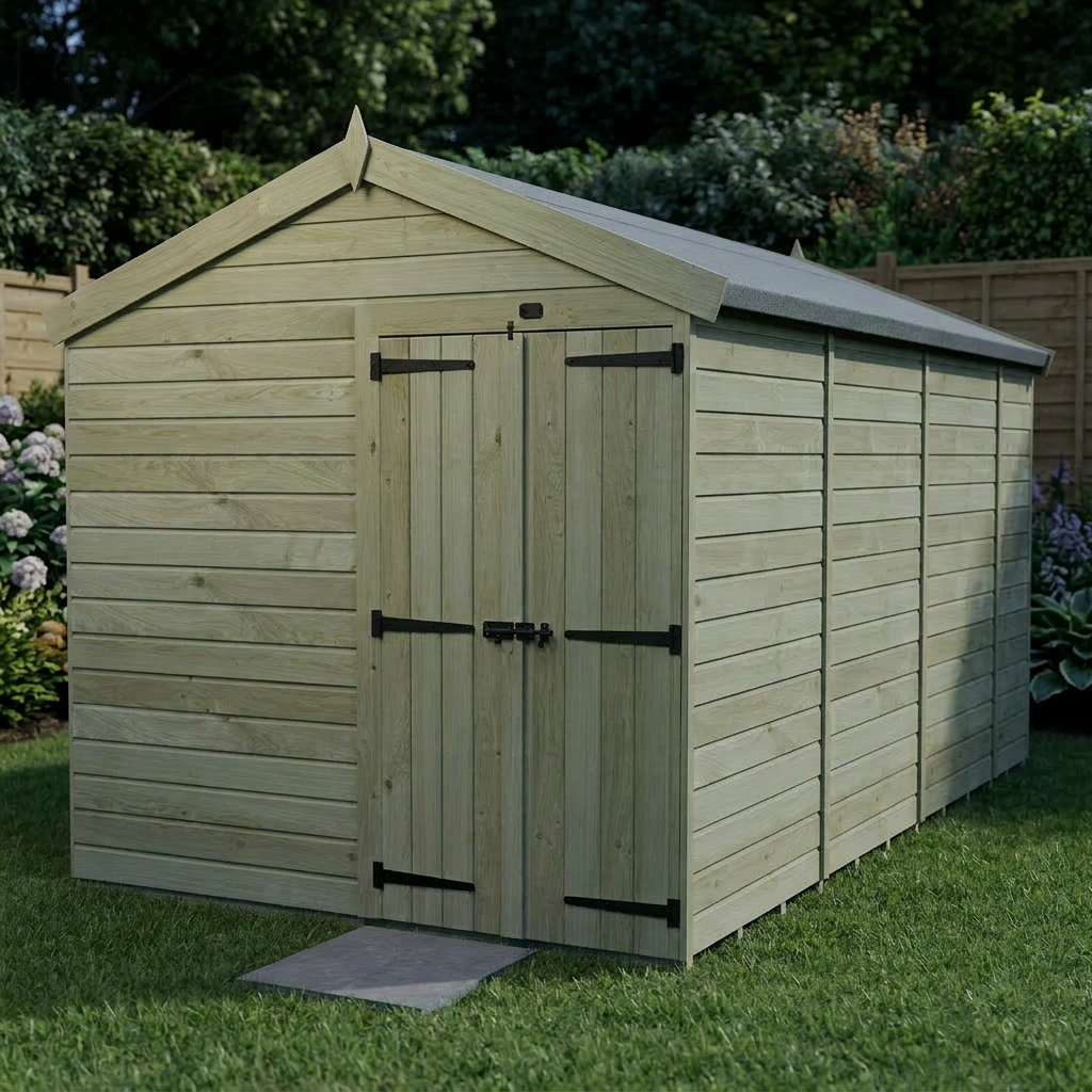 8 x 14 Apex Shed (Double Door, No Windows) - view 6