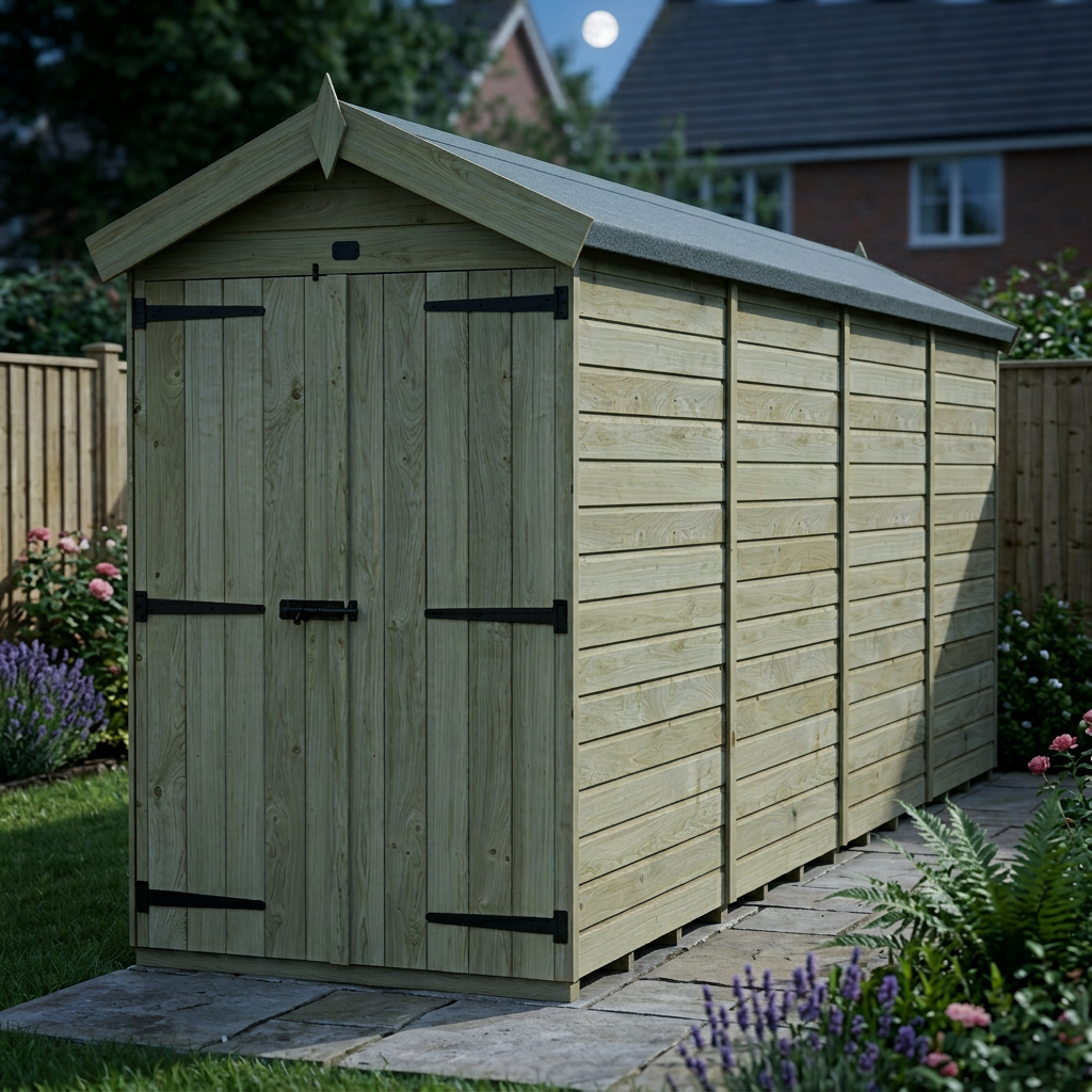 4 x 15 Apex Shed (Double Door, No Windows) - view 6