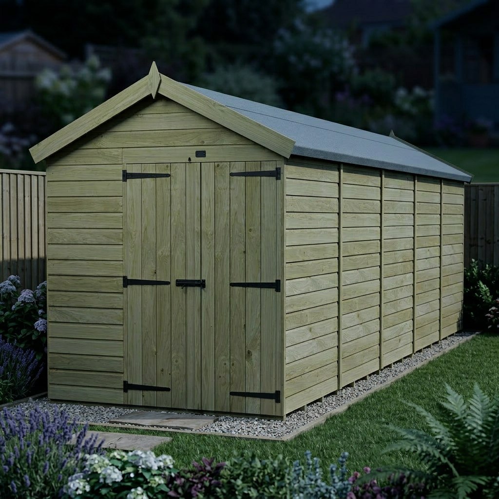 6 x 19 Apex Shed (Double Door, No Windows) - view 6