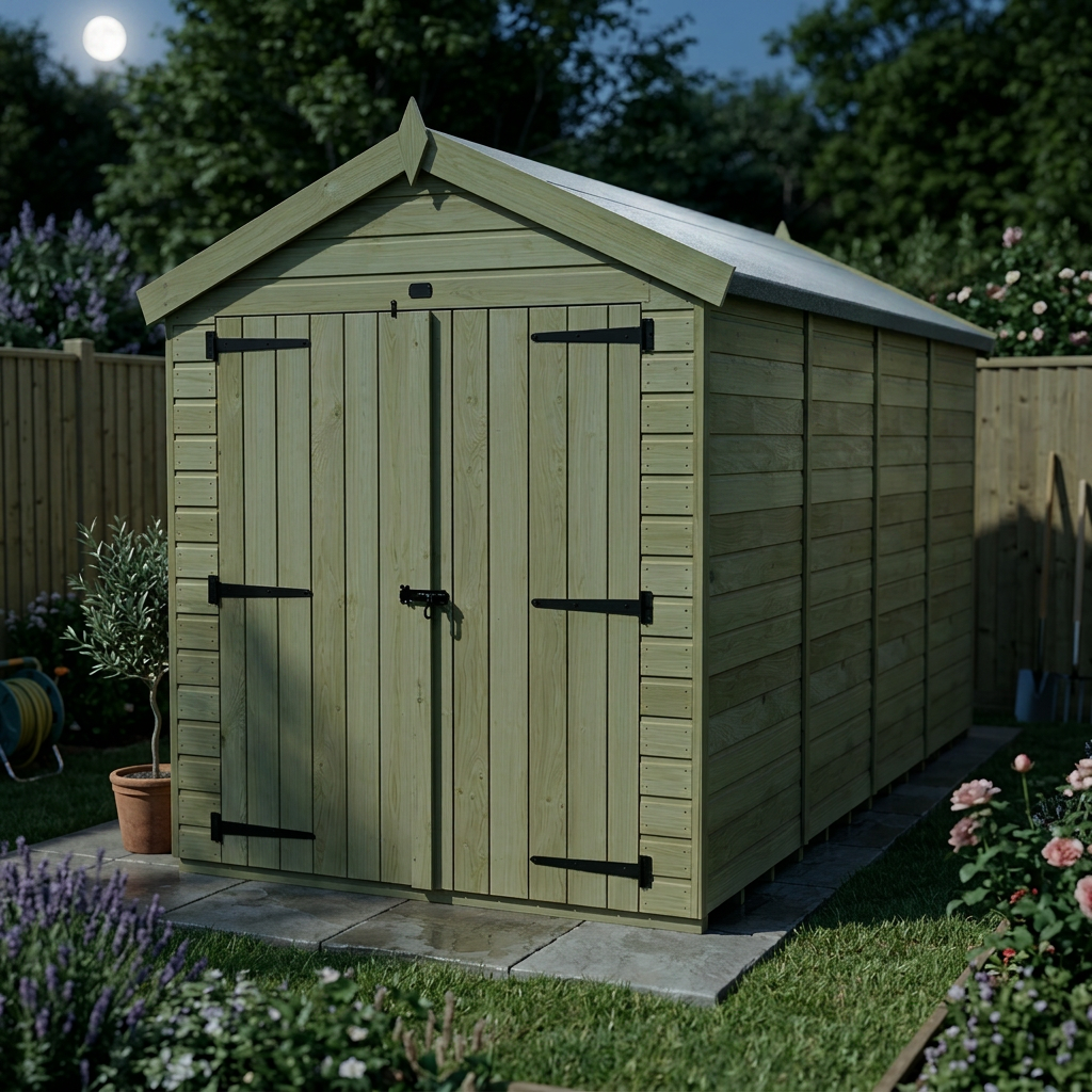 8 x 19 Apex Shed (Double Door, No Windows) - view 6