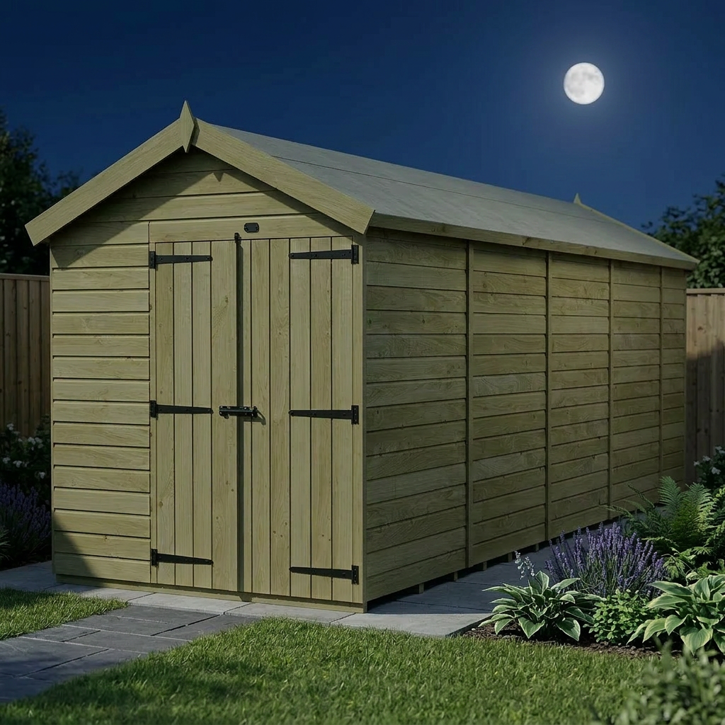 7 x 17 Apex Shed (Double Door, No Windows) - view 6