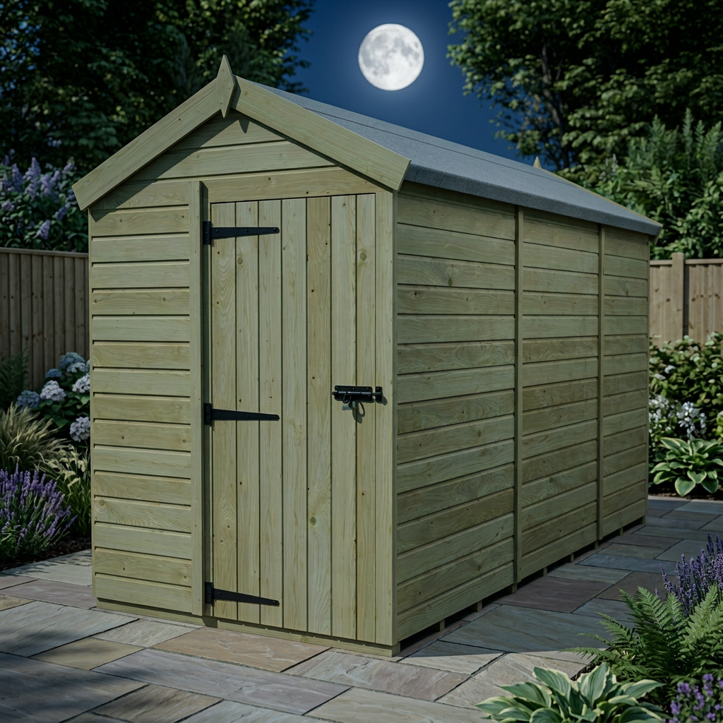 5 x 11 Apex Shed (Single Door, No Windows) - view 6