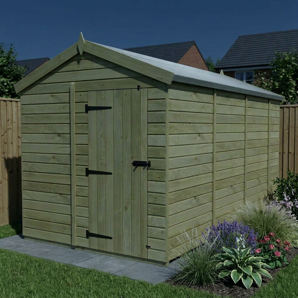 8 x 13 Apex Shed (Single Door, No Windows) - view 6