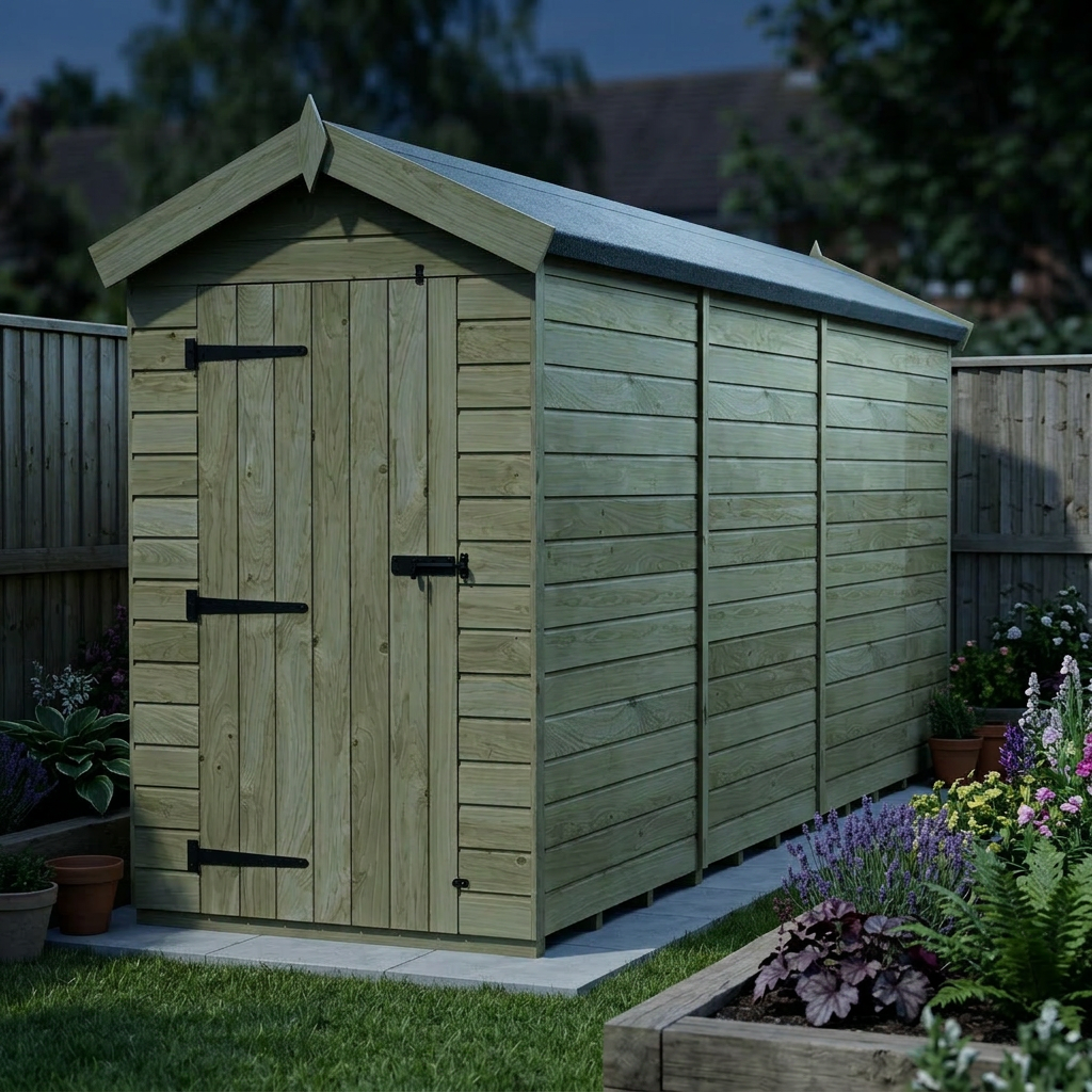 4 x 14 Apex Shed (Single Door, No Windows) - view 6