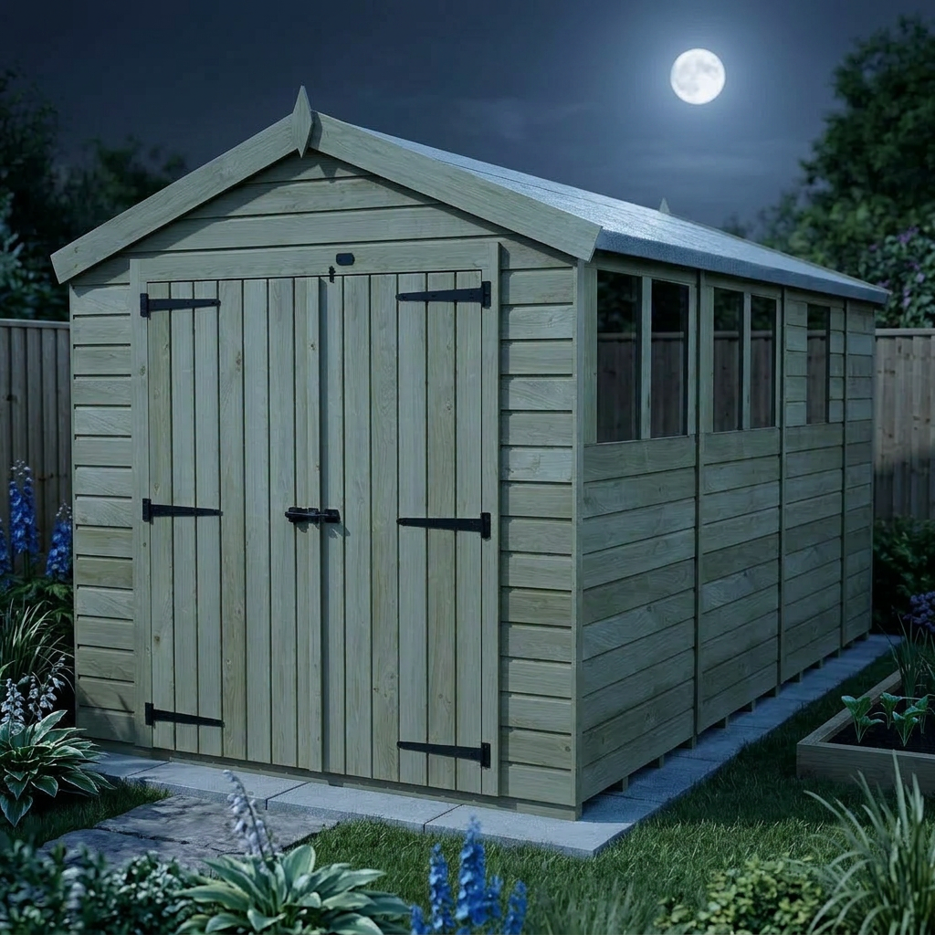 8 x 13 Apex Shed (Double Door, With Windows) - view 6