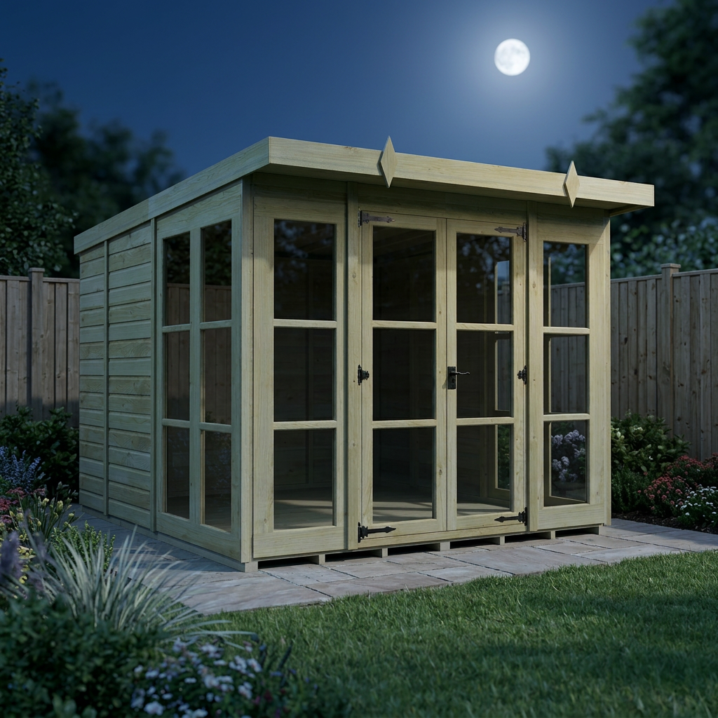 8 x 9 Georgian Window Pent Summer House - view 5