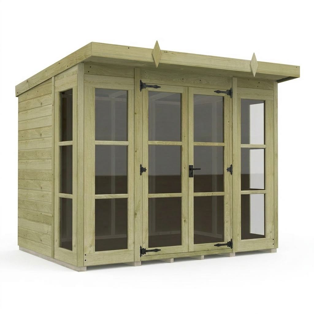 8 x 6 Georgian Window Pent Summer House - view 5