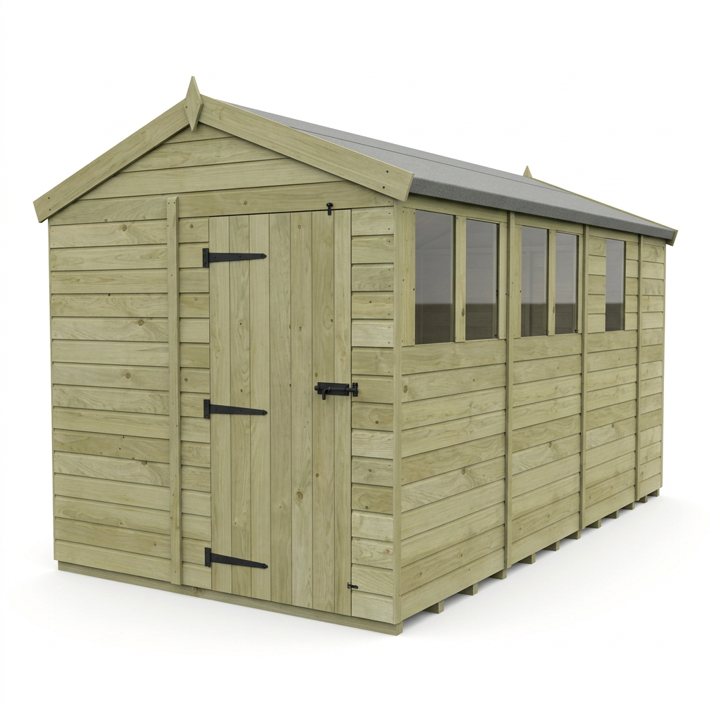 8 x 13 Apex Shed (Single Door, With Windows) - view 5