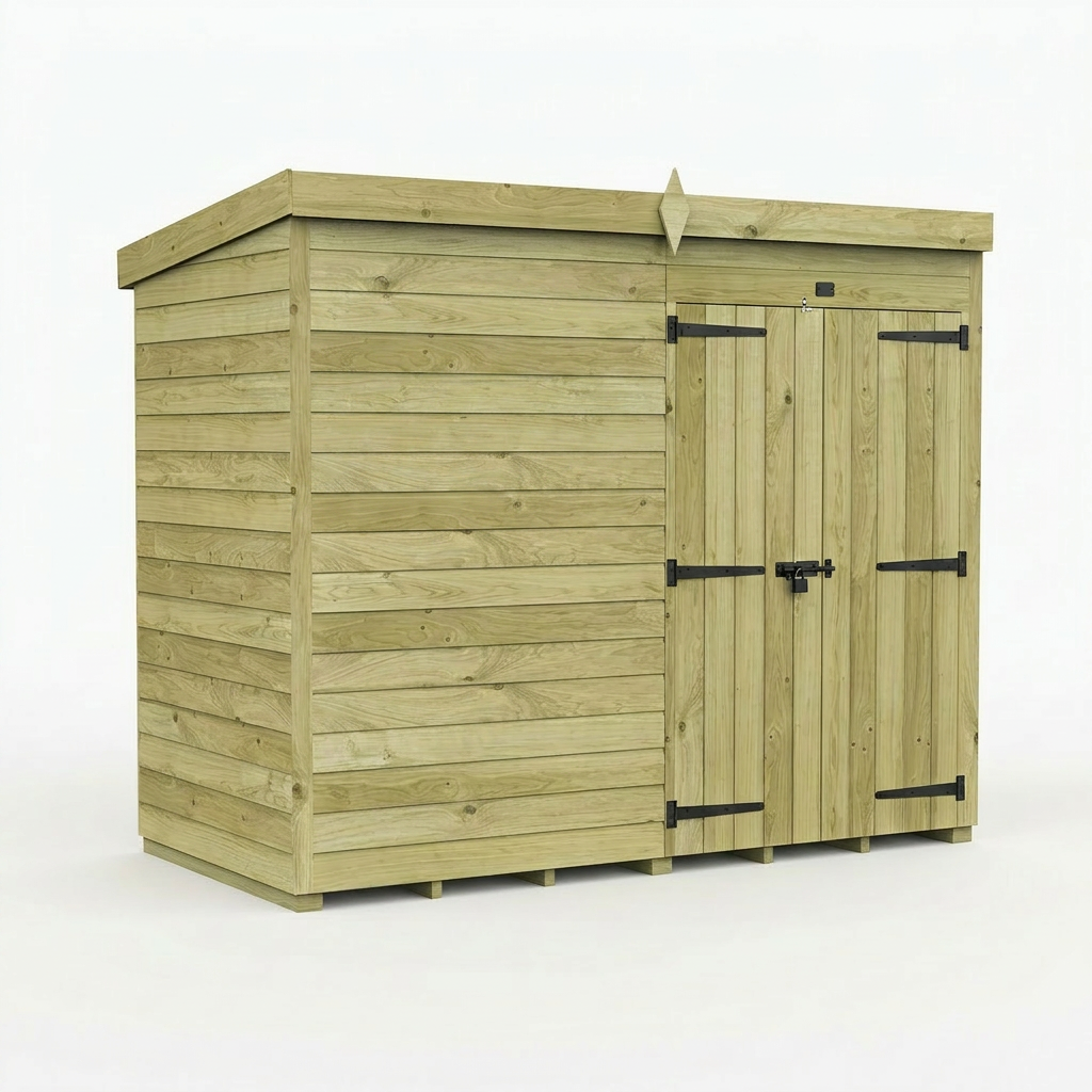8 x 4 Pent Shed (Double Door, No Windows) - view 6