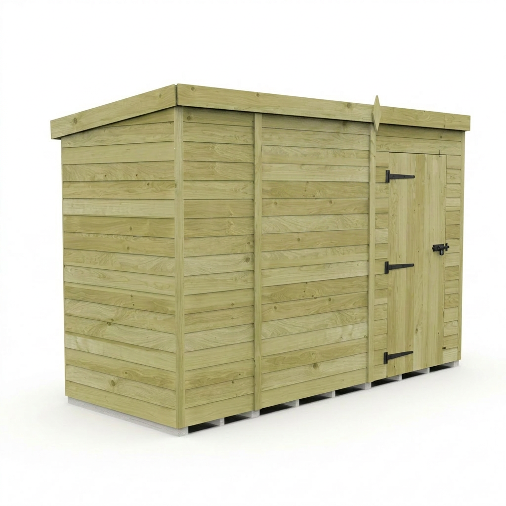 9 x 4 Pent Shed (Single Door, No Windows) - view 6