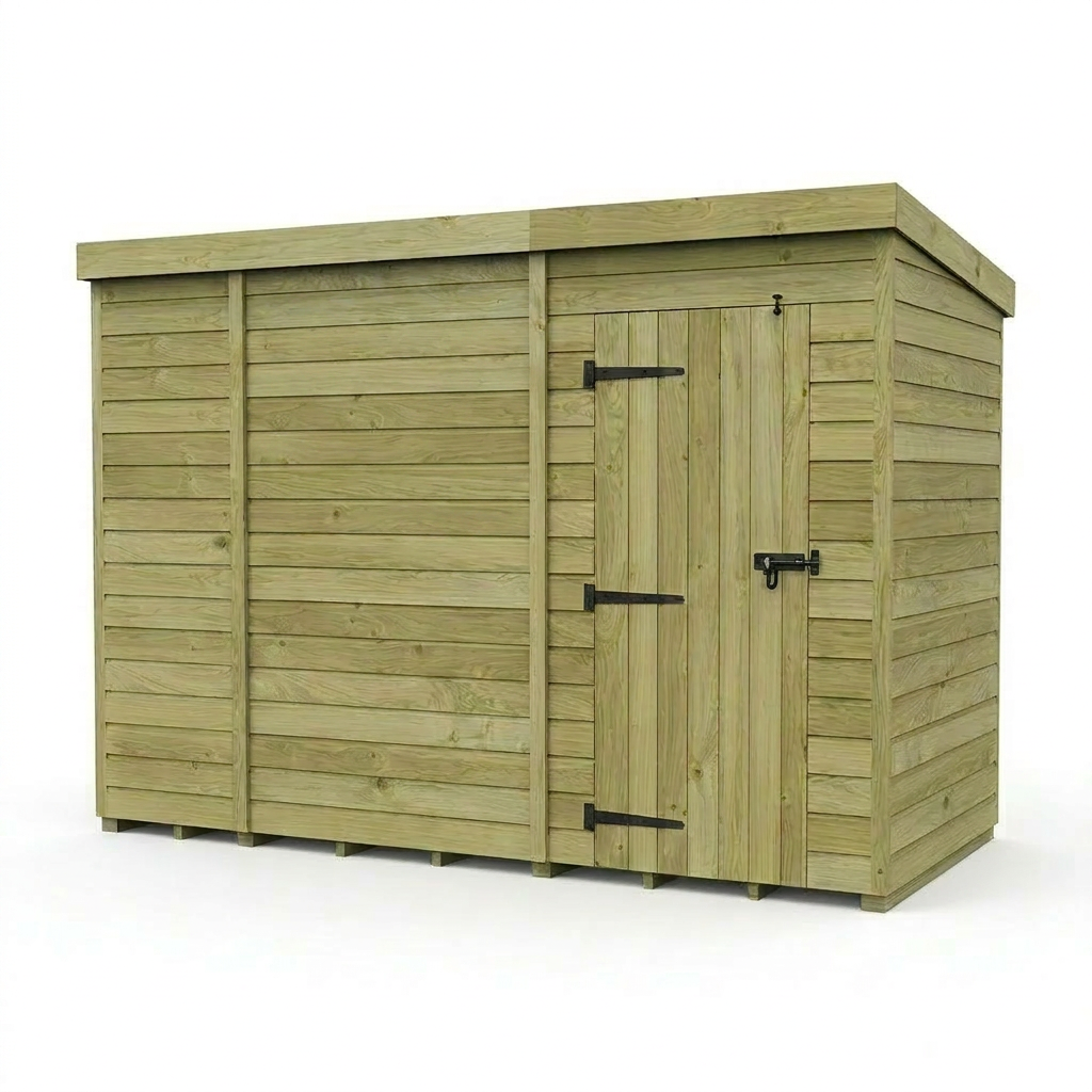 10 x 4 Pent Shed (Single Door, No Windows) - view 6