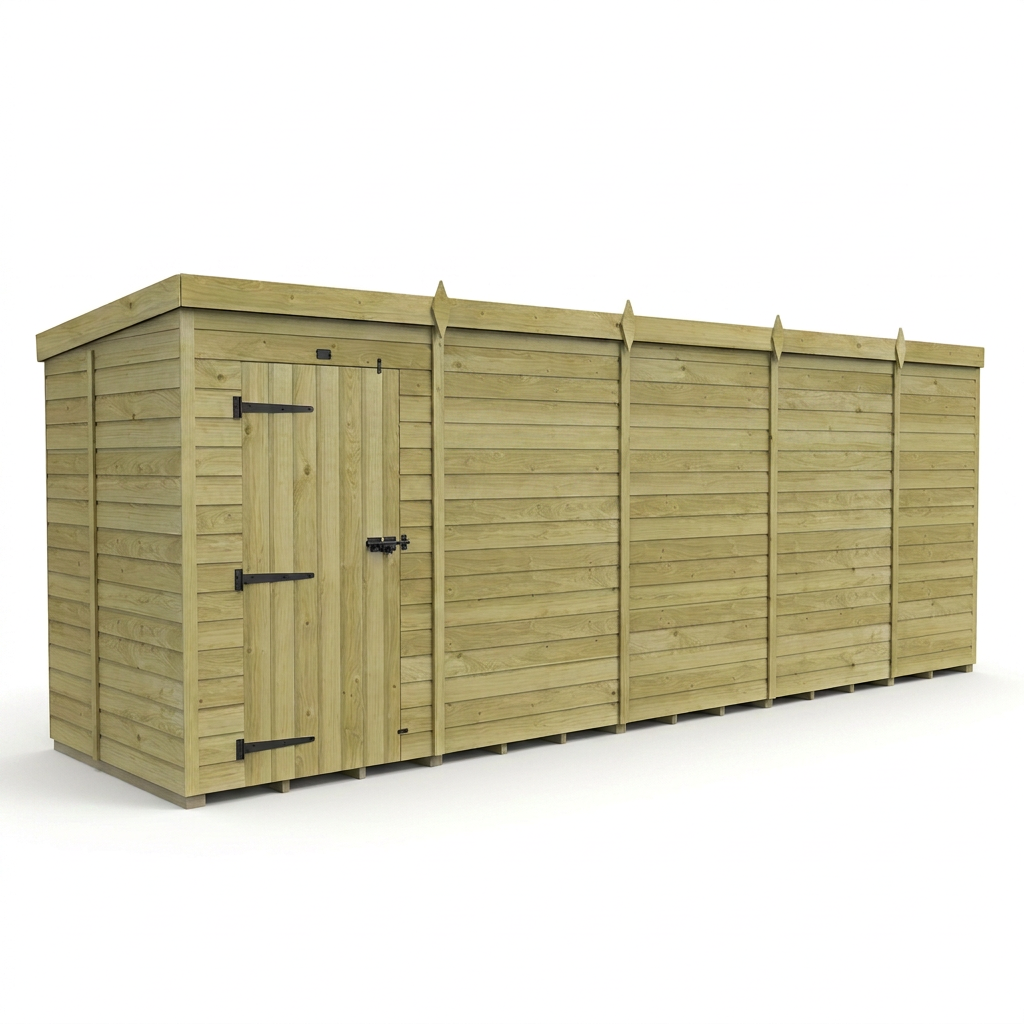 19 x 5 Pent Shed (Single Door, No Windows) - view 6