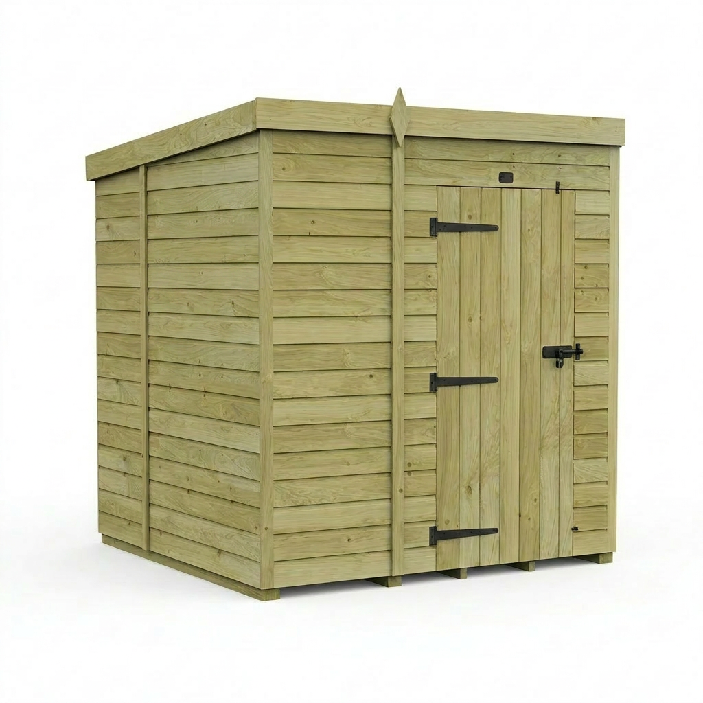 6 x 6 Pent Shed (Single Door, No Windows) - view 6