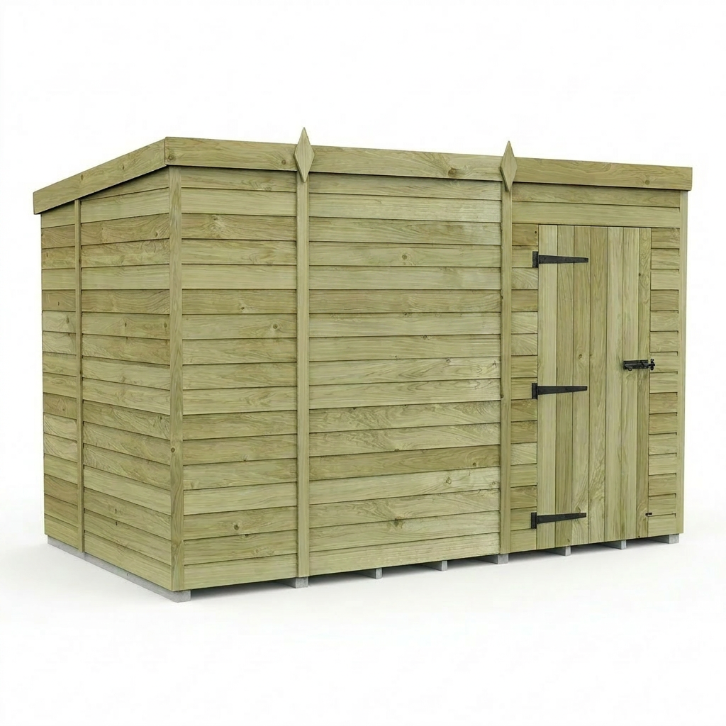 10 x 6 Pent Shed (Single Door, No Windows) - view 6