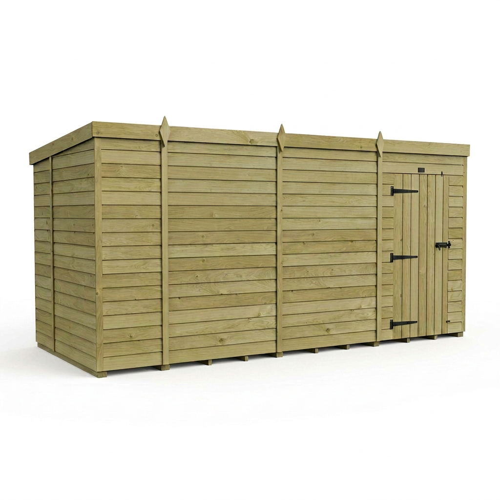 14 x 6 Pent Shed (Single Door, No Windows) - view 6
