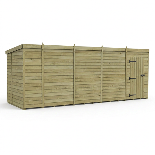18 x 6 Pent Shed (Single Door, No Windows) - view 2